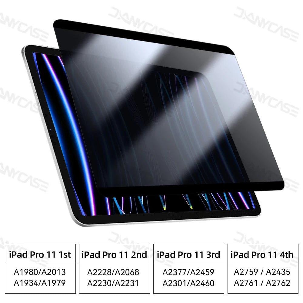 Anti Spy Screen Protector Film for Ipad Pro 11 12.9 Air 5 10.9 10Th 10.2 7/8/9Th Gen Removable Magnetic Privacy Film