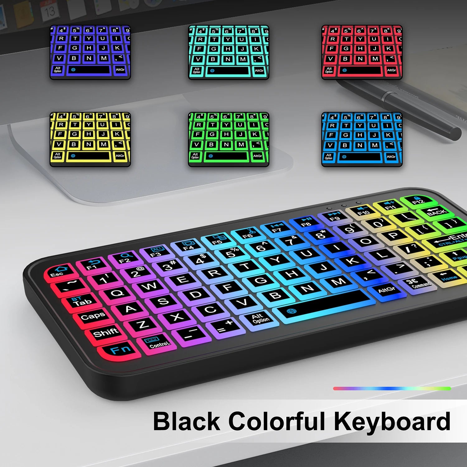 Bluetooth 5.2 Keyboard UltraThin Keyboard Wireless Keyboard Silicone Mute Keyboard Mini Keyboard for Windows Android IOS