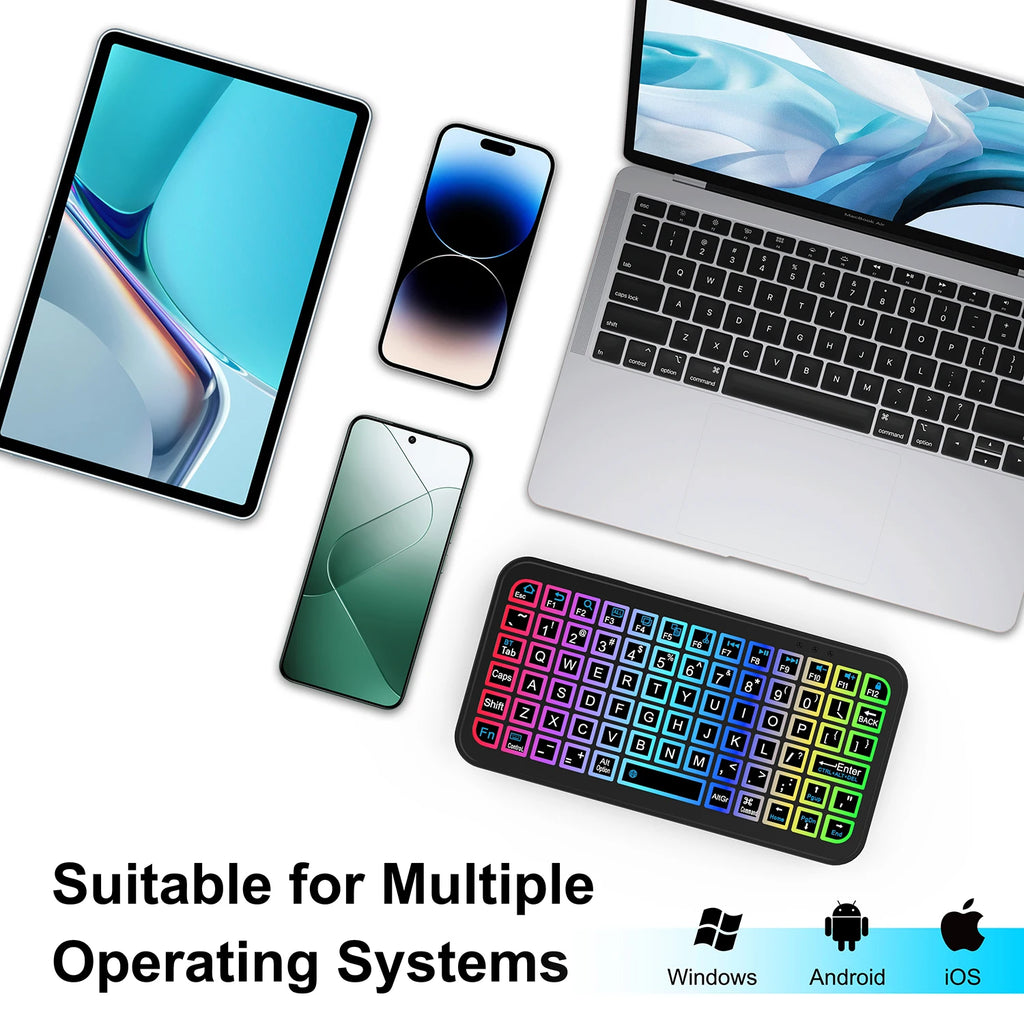 Bluetooth 5.2 Keyboard UltraThin Keyboard Wireless Keyboard Silicone Mute Keyboard Mini Keyboard for Windows Android IOS
