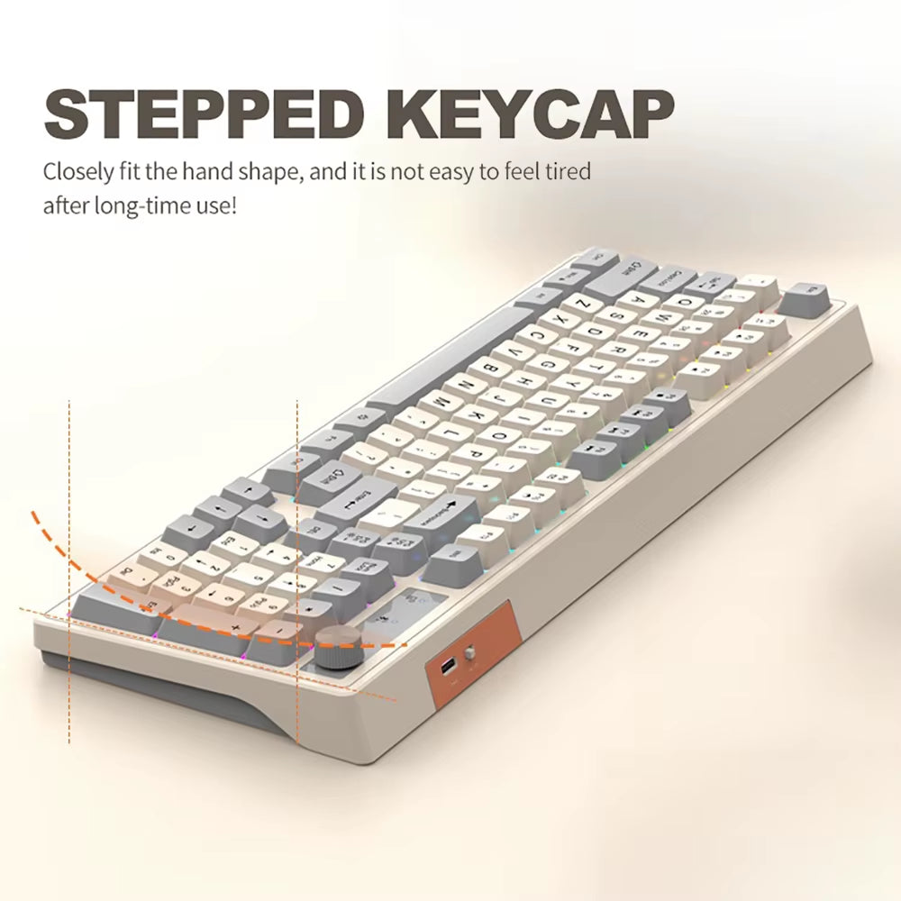 Dual Bluetooth Keyboard DualMode BT/2.4G Wireless Keyboard RGB Backlit Rechargeable Keyboard Gaming Keyboard for Laptop Tablet